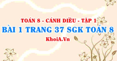 Bài 1 trang 37 SGK Toán 8 tập 1 Cánh Diều